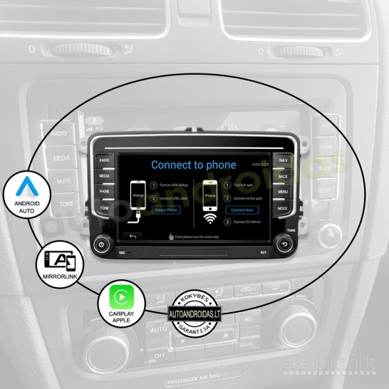 VW, SKODA, SEAT 2003-13 RNS510 Android multimedija USB/GPS/WiFi/Bluetooth/7"