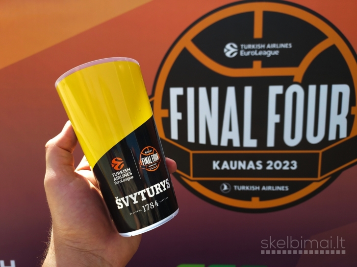 Euroleague Final Four 2023 Kaunas suvenyrinė stiklinė 0.5 puodelis