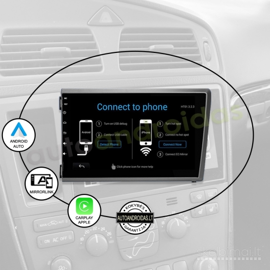VOLVO S60 V70 XC70 XC90 2000-04 Android multimedija navigacija