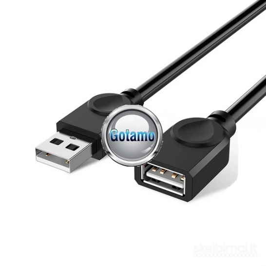 USB 2.0 į USB 2.0 lizdą laidas 1.5 metro (USB prailginimas) WWW.GOTAMO.LT