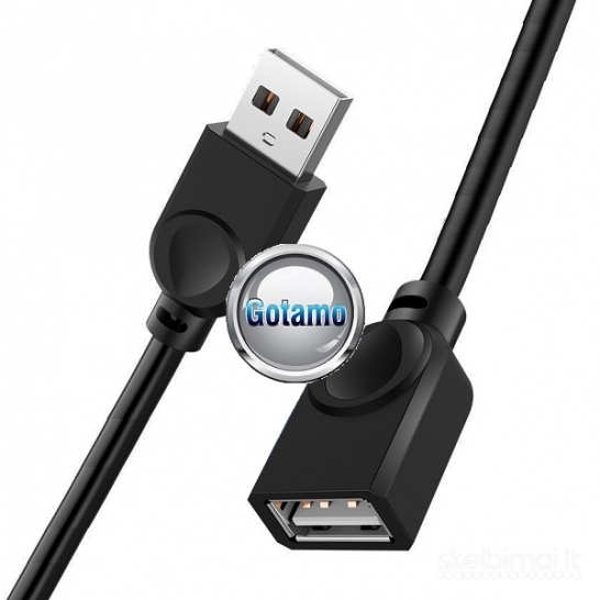 USB 2.0 į USB 2.0 lizdą laidas 1.5 metro (USB prailginimas) WWW.GOTAMO.LT