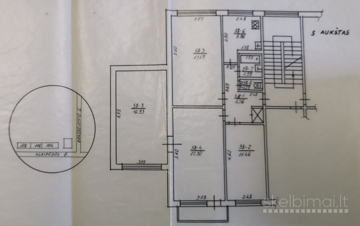 Parduodamas 4 kambarių butas, Klaipėdos g. 106, Panevėžyje