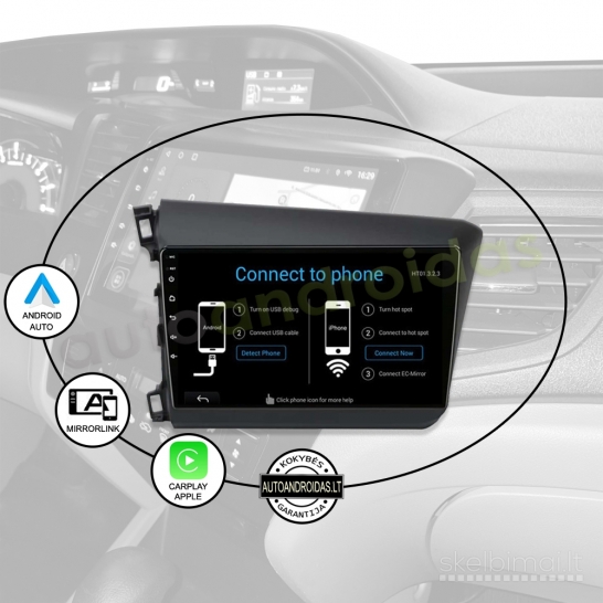 HONDA CIVIC 2012-15 Android multimedija navigacija 2DIN magnetola