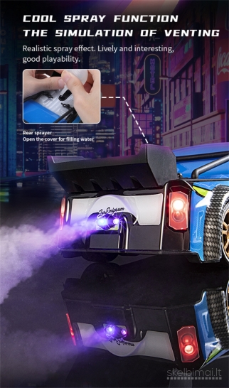 Nauja RC Drift Ralio mašinėle automobilis 4WD LED dumų efektas