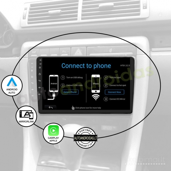 AUDI A4 (B6, B7) 2002-08 Android multimedija navigacija 2DIN auto magnetola