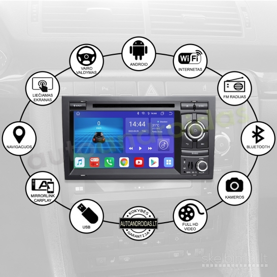 AUDI A4 2002-08 RNS-E Android multimedija navigacija 2DIN auto magnetola