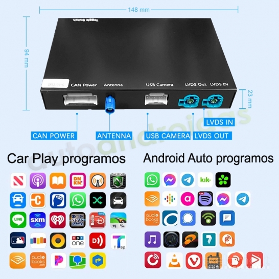 AUDI CARPLAY, ANDROID AUTO integracija org. multimedijoje