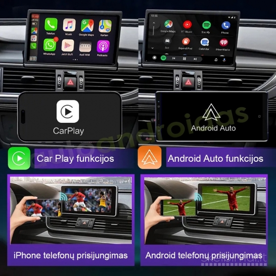 AUDI CARPLAY, ANDROID AUTO integracija org. multimedijoje