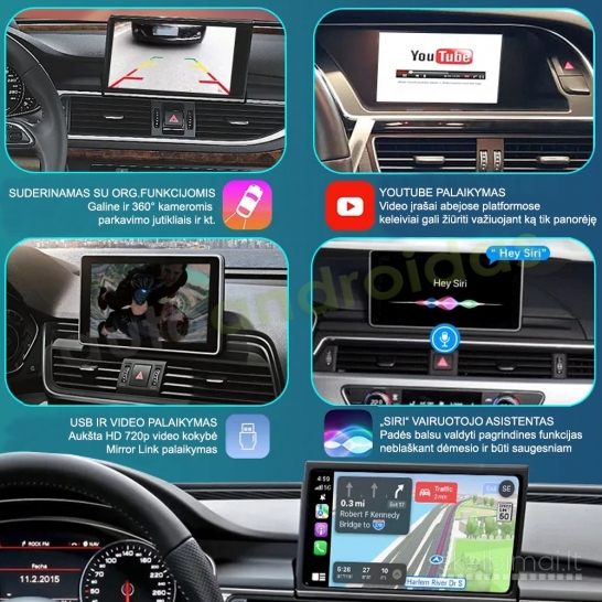 AUDI CARPLAY, ANDROID AUTO integracija org. multimedijoje