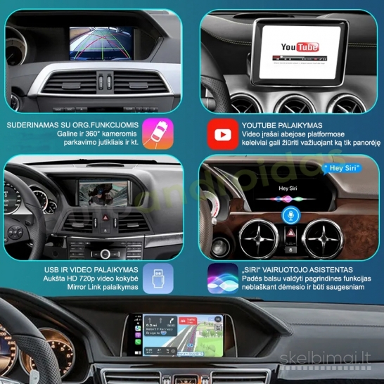 MERCEDES CARPLAY, ANDROID AUTO Integracija originalioje multimedijoje