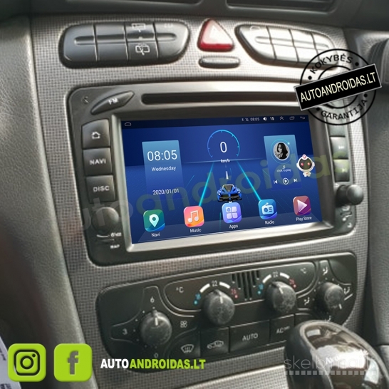 Mercedes Benz C W203 1996-08  Android multimedija navigacija 2DIN auto magnetola