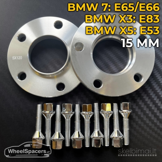 BMW Rastafkės - 15mm ir 20mm komplektai - Ratų platintojai 72.6mm, 5x120