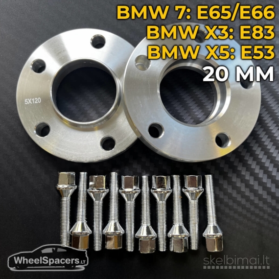 BMW Rastafkės - 15mm ir 20mm komplektai - Ratų platintojai 72.6mm, 5x120