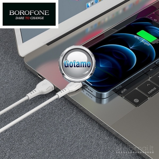 Apple Lightning laidas 1 metras Borofone 2.4A WWW.GOTAMO.LT