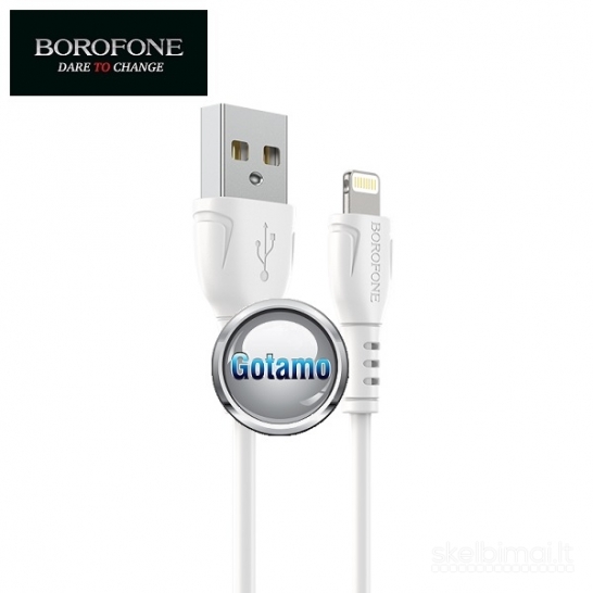 Apple Lightning laidas 1 metras Borofone 2.4A WWW.GOTAMO.LT