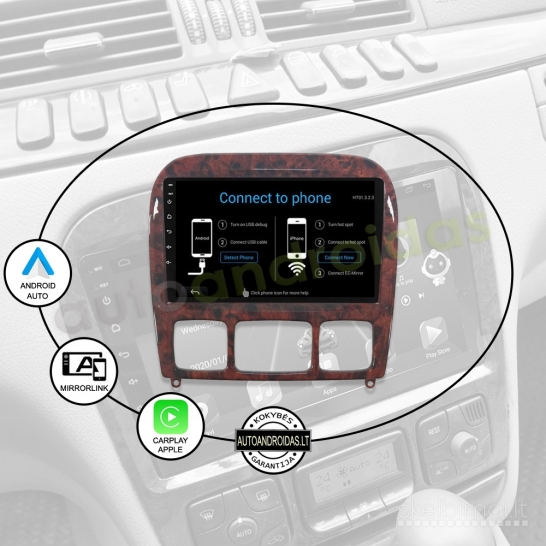 MERCEDES S W220 1998-05 Android multimedija navigacija automagnetola