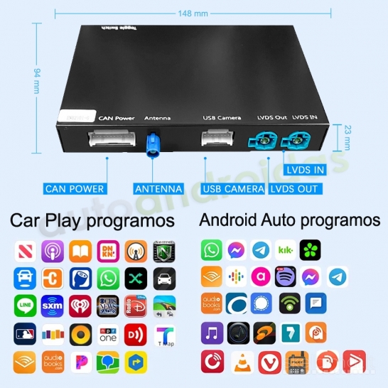 VOLVO 2014-19 S60 XC60 V60 V40 APPLE CARPLAY ANDROIDAUTO org. multimedijai