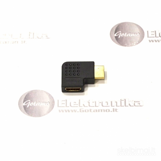 HDMI 90 laipsnių kampo jungtis plokščia dešininė WWW.GOTAMO.LT