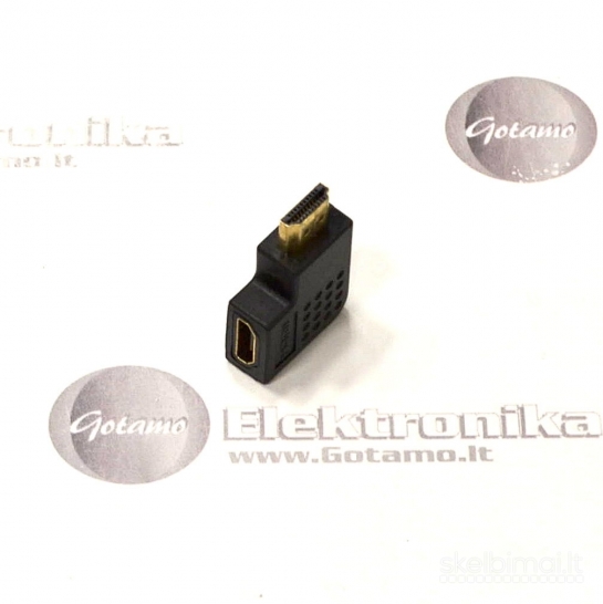 HDMI 90 laipsnių kampo jungtis plokščia dešininė WWW.GOTAMO.LT