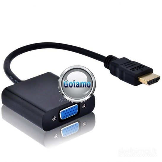 HDMI į VGA lizdą jungtis laidas WWW.GOTAMO.LT