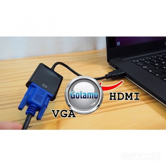 HDMI į VGA lizdą jungtis laidas WWW.GOTAMO.LT