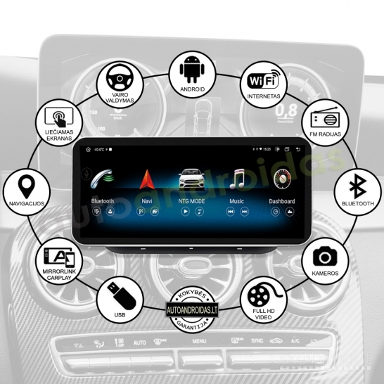 MERCEDES C W205 GLC X253  2014-18 Android multimedija automagnetola navigacija