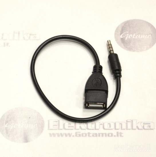 AUX 3.5mm į USB 2.0 lizdą jungtis laidas OTG WWW.GOTAMO.LT