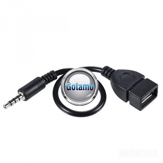 AUX 3.5mm į USB 2.0 lizdą jungtis laidas OTG WWW.GOTAMO.LT