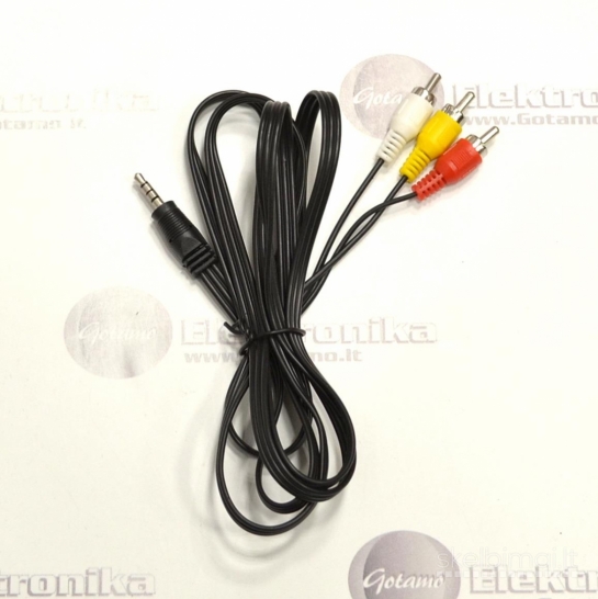 AUX 3.5mm į 3 RCA laidas 1.5 metro WWW.GOTAMO.LT