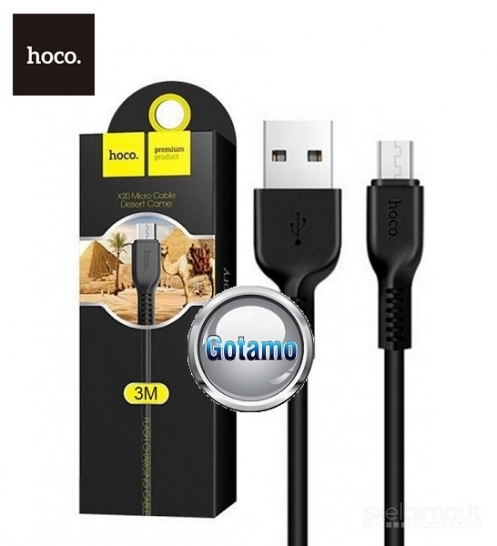 Micro USB laidas 3 metrai Hoco WWW.GOTAMO.LT