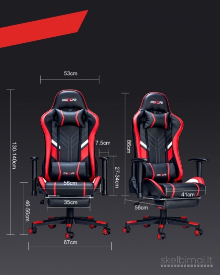 Nauja gaming kėde su masažo funkcija ergonomiška žaidimų ofiso ergnominė darbo