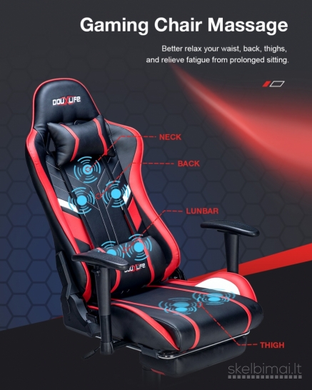 Nauja gaming kėde su masažo funkcija ergonomiška žaidimų ofiso ergnominė darbo