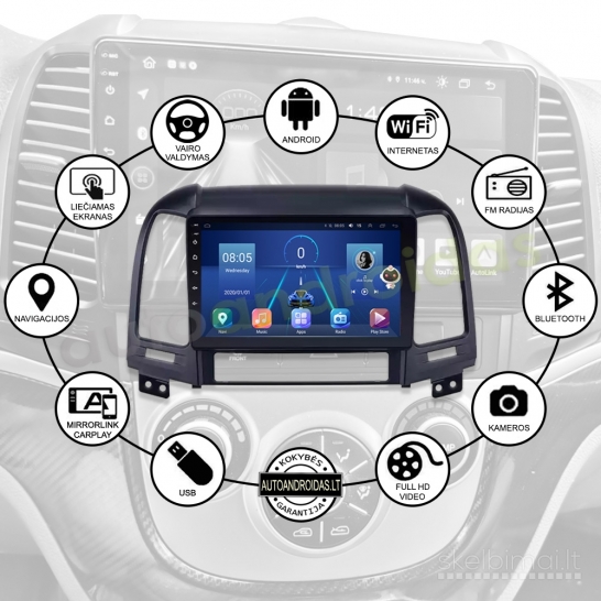 HYUNDAI SANTA FE 2005-12 Android multimedija navigacija automagnetola