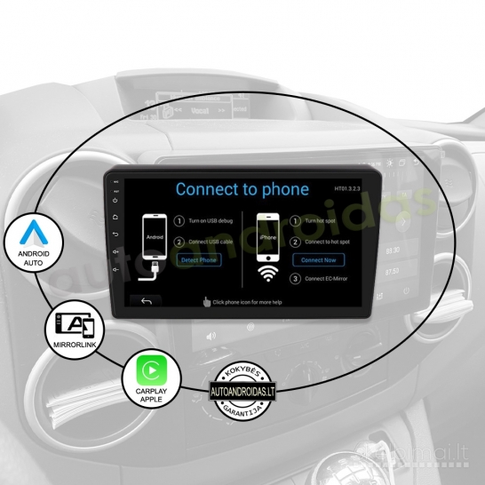 CITROEN BERLINGO PEUGEOT PARTNER 2008-19 Android multimedija automagnetola