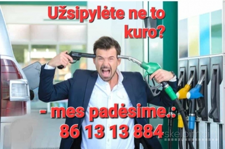 Kuro išsiurbimas iš bako