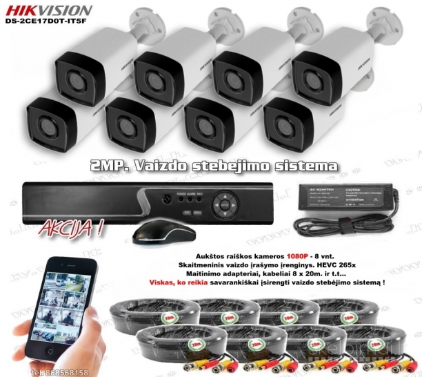 4 - 8 kamerų vaizdo stebėjimo sistemos
