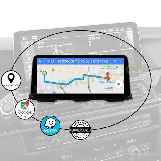 BMW 5 F07 F10 F11 Android multimedija navigacija 12" colių ekranu