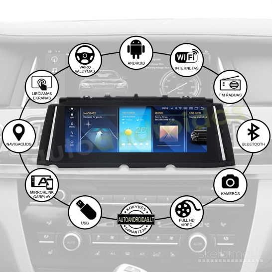 BMW 7 F01 F02 2009-15 Android multimedija navigacija