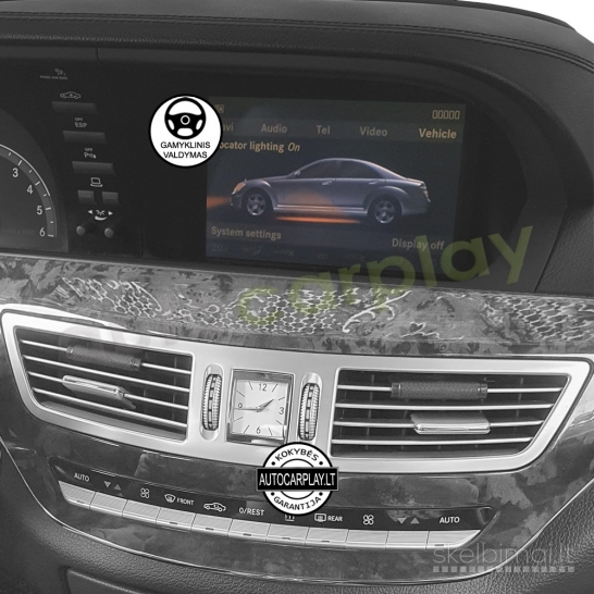 MERCEDES S W221 2006-12 Androidauto Carplay Waze gamyklinėje multimedijoje