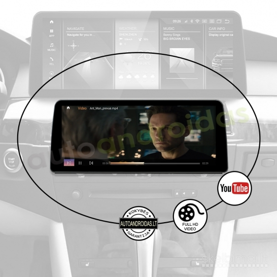 BMW 5 E60 E61 3 E90 E91 2003-12 Android multimedija navigacija 12" colių ekranu