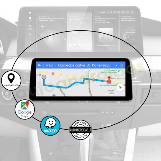 BMW 5 E60 E61 3 E90 E91 2003-12 Android multimedija navigacija 12" colių ekranu