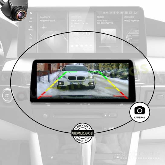 BMW 5 E60 E61 3 E90 E91 2003-12 Android multimedija navigacija 12" colių ekranu