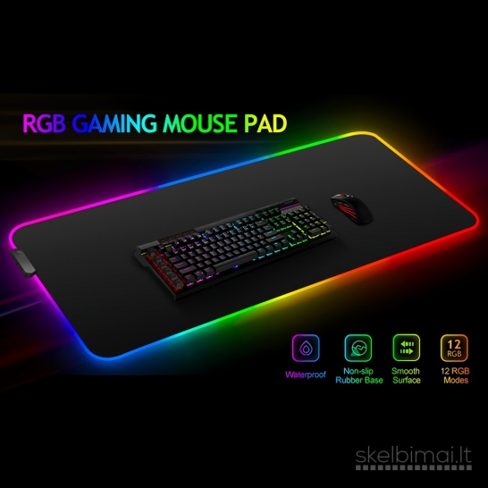 Naujas RGB Šviečiantis pelės kompiuterinis kilimėlis gaming žaidimų