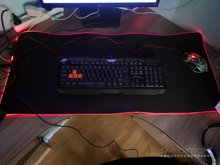 Naujas RGB Šviečiantis pelės kompiuterinis kilimėlis gaming žaidimų