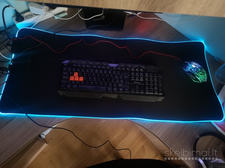 Naujas RGB Šviečiantis pelės kompiuterinis kilimėlis gaming žaidimų