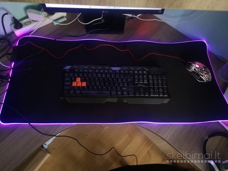 Naujas RGB Šviečiantis pelės kompiuterinis kilimėlis gaming žaidimų