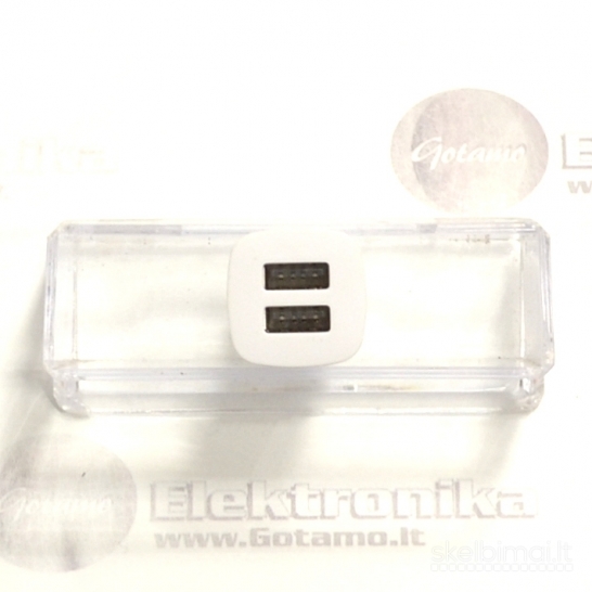 Auto kroviklis USB 5V 2.4A 12W XO 2 lizdų WWW.GOTAMO.LT