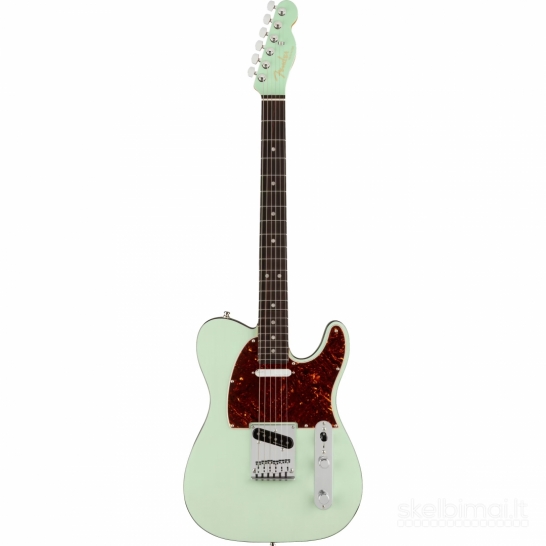 Fender American Transparent Surf Green RW Electric Guitar with Case