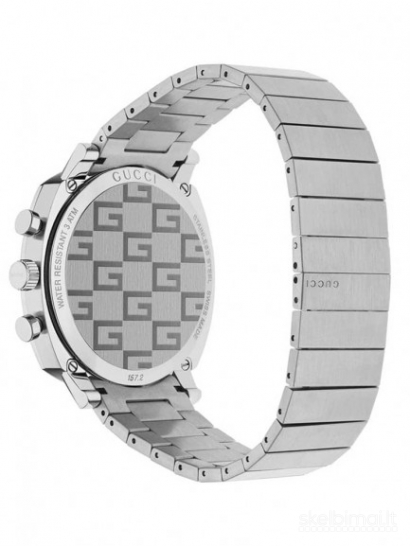 Gucci Grip Stainless Steel Silver Chronograph Dial Bracelet Watch YA157302
