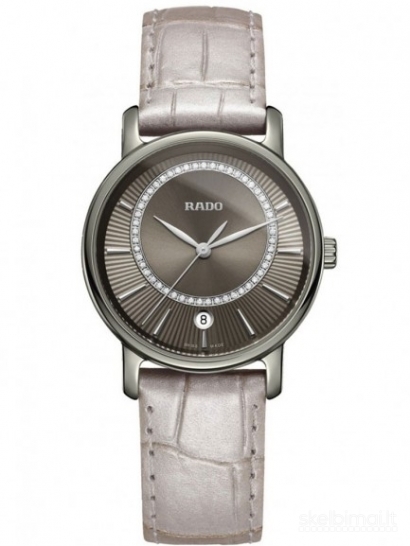 Rado Ladies DiaMaster Diamonds Quartz Silver Leather Strap Watch R14064715